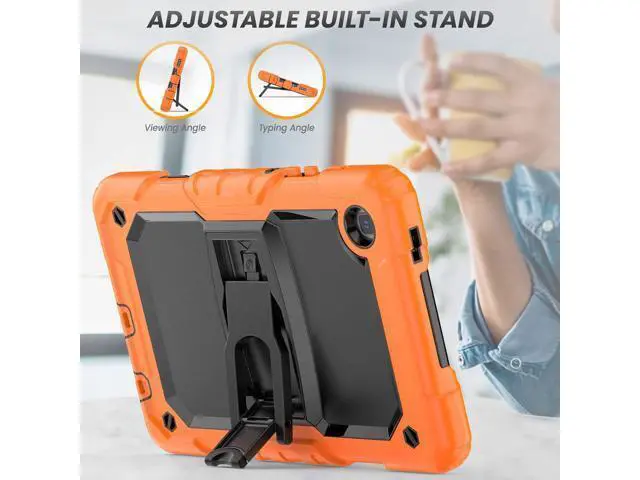 Alt view image 3 of 7 - for Shockproof Galaxy Tab A7 Lite Case 2021 with Screen Protector/Built-in Stand for Galaxy A7 Lite Tablet Case 8.7 Inch Case Cover SM-T220 SM-T225 SM-T227, Orange