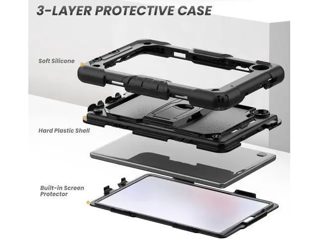 Alt view image 6 of 7 - for Shockproof Galaxy Tab A7 Lite Case 2021 with Screen Protector/Built-in Stand for Galaxy A7 Lite Tablet Case 8.7 Inch Case Cover SM-T220 SM-T225 SM-T227, Black