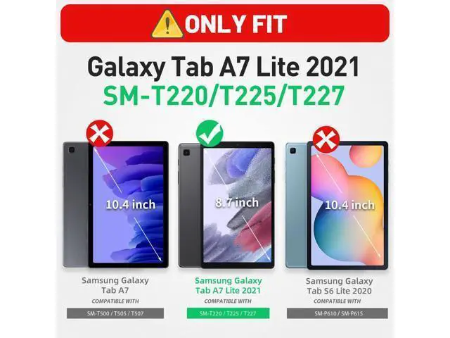 Alt view image 7 of 7 - for Shockproof Galaxy Tab A7 Lite Case 2021 with Screen Protector/Built-in Stand for Galaxy A7 Lite Tablet Case 8.7 Inch Case Cover SM-T220 SM-T225 SM-T227, Black