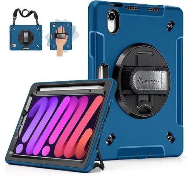 Main image of Case for iPad Mini 6 Case 8.3 Inch 2021, Military Grade Heavy Duty Shockproof Case with Stand - Hand/Shoulder Strap - Pencil Holder for iPad Mini 6th Generation A2567 A2568 A2569 Black