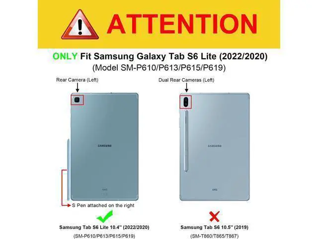 Alt view image 2 of 7 - Galaxy Tab S6 Lite Case2022/2020, SM-P610/P613/P615/P619 Case with S Pen Holder Shockproof Rugged Case with Stand Hand Strap and Shoulder Belt for Galaxy Tab S6 Lite 10.4'',Black
