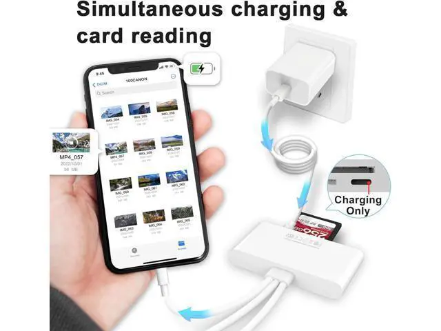 Alt view image 4 of 7 - 5-in-1 Memory Card Reader, USB OTG Adapter & SD Card Reader for i-Phone/i-Pad, USB C and USB A Devices with Micro SD & SD Card Slots, Supports SD/Micro SD/SDHC/SDXC/MMC