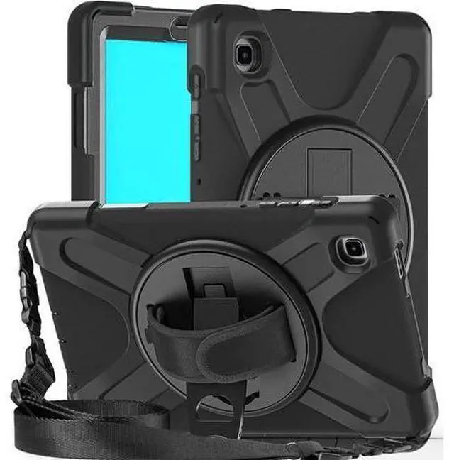 Main image of Galaxy Tab A7 Lite Case 8.7", SM-T225/T220/T227U Shockproof Rugged Case with Stand Hand Strap and Shoulder Belt for Galaxy Tab A7 Lite 8.7 inch 2021-Black