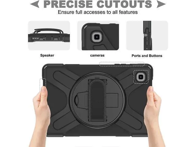 Alt view image 6 of 7 - Galaxy Tab A7 Lite Case 8.7", SM-T225/T220/T227U Shockproof Rugged Case with Stand Hand Strap and Shoulder Belt for Galaxy Tab A7 Lite 8.7 inch 2021-Black