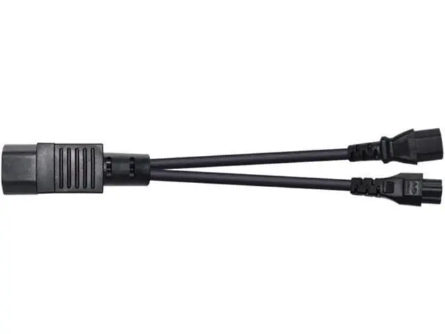 Alt view image 5 of 5 - 1FT C14 Male PDU Style Computer Power Extension Cable Y Splitter Power Plug Cord (C14 to C13+C5)