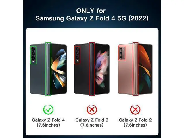 Alt view image 2 of 7 - Case for Samsung Galaxy Z Fold4 5G (2022), Galaxy Z Fold 4 Double Protection Rugged Case with Built-in S Pen Slot, Screen Protector, Built-in 360° Rotating Ring Kickstand Cover Case, Black