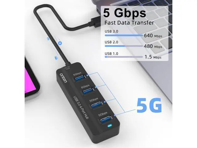 Alt view image 2 of 7 - USB C USB HUB,Onten USB 3.2 GEN 2 10G Speed, USB A/USB C to USB A Adapter.with 3 USB A Ports(10G) and UHS-II SD/TF Ports, USB C UHS-II SD Card Reader Compatible with SD/SDHC/SDXC/Micro SD