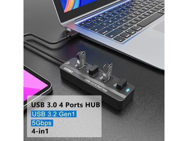 Alt view image 4 of 7 - USB C USB HUB,Onten USB 3.2 GEN 2 10G Speed, USB A/USB C to USB A Adapter.with 3 USB A Ports(10G) and UHS-II SD/TF Ports, USB C UHS-II SD Card Reader Compatible with SD/SDHC/SDXC/Micro SD