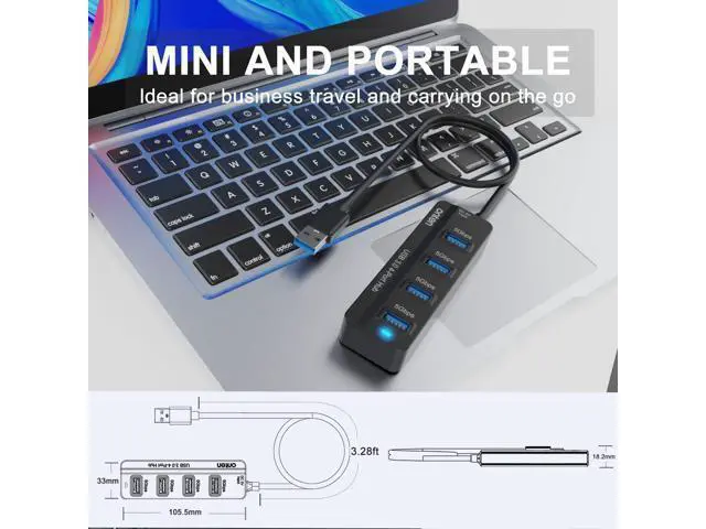 Alt view image 3 of 7 - USB C USB HUB,Onten USB 3.2 GEN 2 10G Speed, USB A/USB C to USB A Adapter.with 3 USB A Ports(10G) and UHS-II SD/TF Ports, USB C UHS-II SD Card Reader Compatible with SD/SDHC/SDXC/Micro SD
