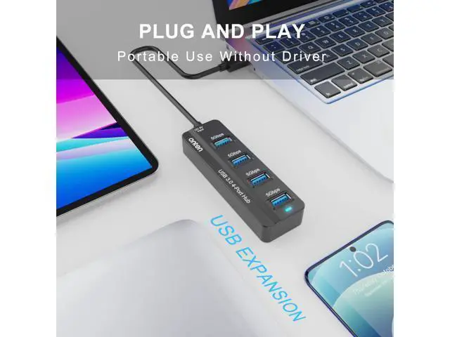 Alt view image 5 of 7 - USB C USB HUB,Onten USB 3.2 GEN 2 10G Speed, USB A/USB C to USB A Adapter.with 3 USB A Ports(10G) and UHS-II SD/TF Ports, USB C UHS-II SD Card Reader Compatible with SD/SDHC/SDXC/Micro SD