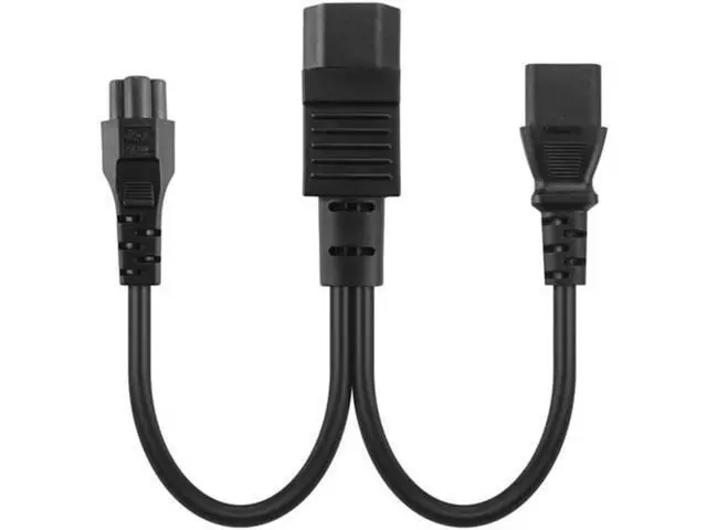 Alt view image 2 of 5 - 1FT C14 Male PDU Style Computer Power Extension Cable Y Splitter Power Plug Cord (C14 to C13+C5)