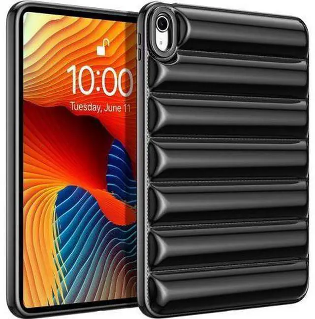 Main image of for iPad 10th Generation Case 2022, Down Jacket Design Air Cushion Shockproof Protective Anti-Scratch Case for Girls Kids Light Weight TPU Tablet Cover for iPad 10th Gen 10.9 inch Black