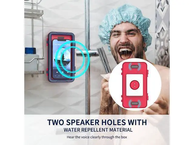 Alt view image 5 of 6 - Shower Phone Holder Fits 4-7 inches Cell Phone for Wall Mirror Bathtub, 360 Rotating Adhesive iPhone Case for Vertically and Horizontally with Anti-Fog Screen Sensitivity