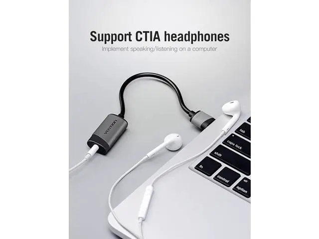 Alt view image 3 of 7 - USB Sound Card, VENTION 3.5mm Sound Card External USB Audio Adapter Compatible with pc Windows 10, MAC, Linux, Laptops, Desktops, PS5