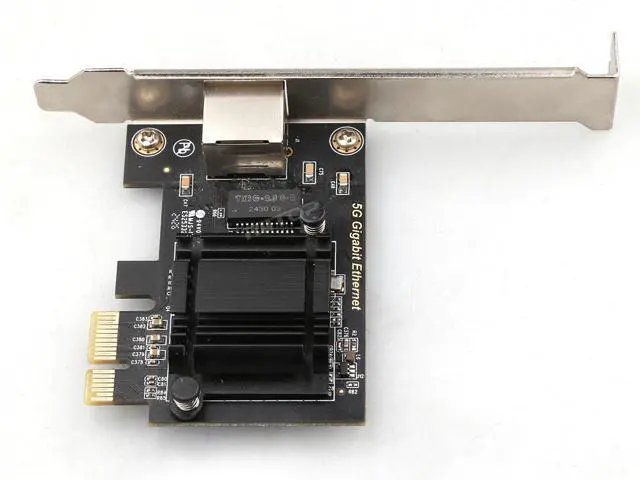 Alt view image 2 of 5 - 5Gb PCIe Network Card, PCIe Ethernet Card with Extra Low-Profile, PCI Express Network Adapter for PC Windows 11/10 & Windows Server 2022 ONLY, PCIe to 5 Gigabit NIC Card