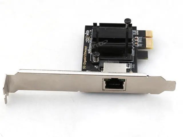 Alt view image 5 of 5 - 5Gb PCIe Network Card, PCIe Ethernet Card with Extra Low-Profile, PCI Express Network Adapter for PC Windows 11/10 & Windows Server 2022 ONLY, PCIe to 5 Gigabit NIC Card