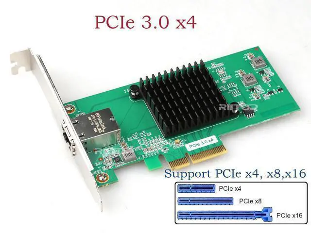 Alt view image 5 of 7 - 10G Ethernet PCIe Network Adapter Lan Card, AQUANTIA AQC107 Chipset 10Gbps LAN Controller, RIITOP 10G/5G/2.5G/1G/100Mbps RJ45 NIC Card,Support PXE for Windows 11 and Linux