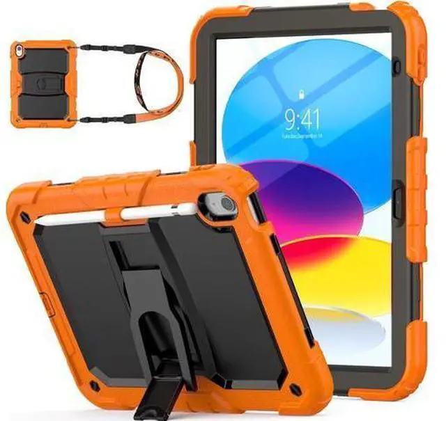 Main image of for Pad 10th Generation Case 10.9'' with Screen Protector Pencil Holder Shoulder Strap & Stand, Drop-Proof Case for Pad 10th Generation 2022 10.9 inch (Orange)
