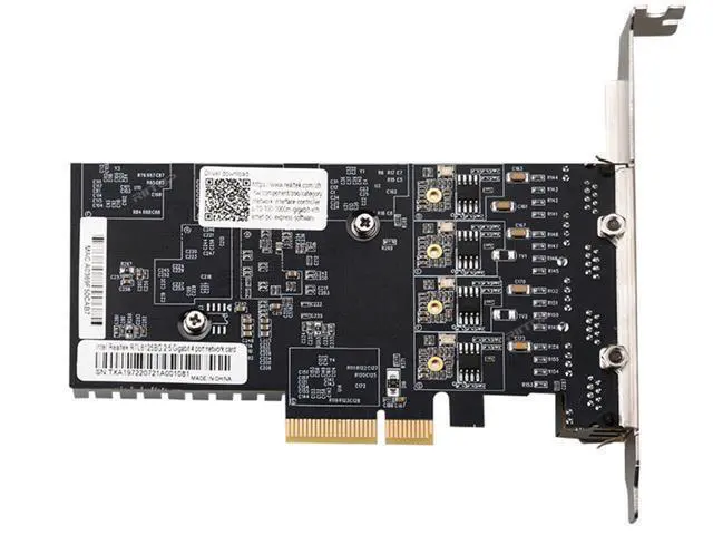 Alt view image 4 of 5 - 2.5Gbps PCI Express x4 Gigabit Ethernet Card with 4 Ports RJ45 LAN Controller, RIITOP PCIe x4 Quad 2.5G Network Adapter Card for Gaming Office, Windows Linux Compatible, 2500/1000/100Mbps