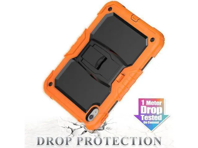 Alt view image 6 of 7 - for Pad 10th Generation Case 10.9'' with Screen Protector Pencil Holder Shoulder Strap & Stand, Drop-Proof Case for Pad 10th Generation 2022 10.9 inch (Orange)