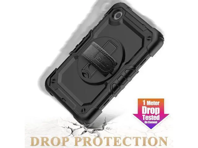 Alt view image 7 of 7 - for Tab M8 (4th Gen) 8 inch Case 2023 (TB-300FU/TB-300XU) with Screen Protector, 360° Rotate Stand&Strap, Pen Holder Drop-Proof Protection Case for Tab M8 4th (Black)