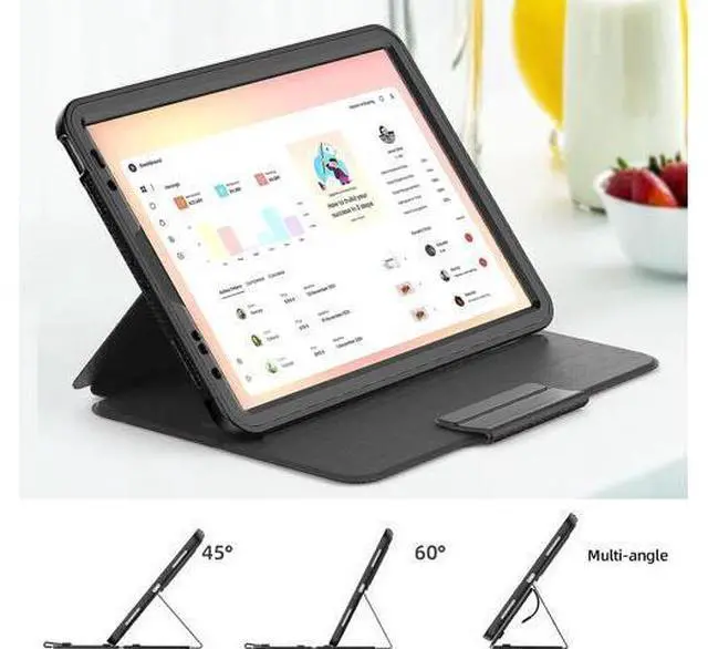 Alt view image 4 of 7 - HCSOWD iPad Air 5th/4th Generation Case 10.9 Inch, Magnetic Folio Stand, Auto Sleep/Wake Smart Protective Cover for iPad Air 5/ Air 4 with Pen Holder and Card Slot, Black