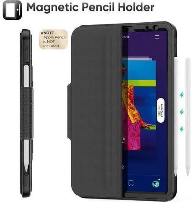 Alt view image 6 of 7 - HCSOWD iPad Air 5th/4th Generation Case 10.9 Inch, Magnetic Folio Stand, Auto Sleep/Wake Smart Protective Cover for iPad Air 5/ Air 4 with Pen Holder and Card Slot, Black