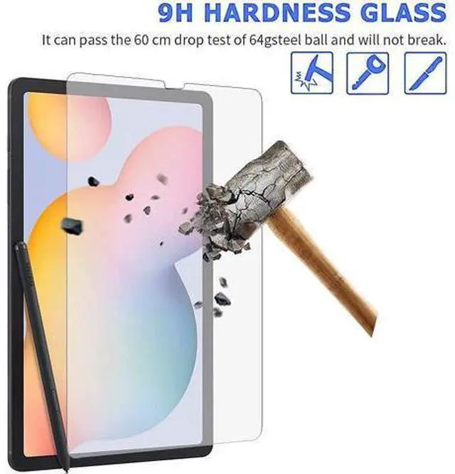 Alt view image 4 of 7 - (2 Pack) Screen Protector for Samsung Galaxy Tab S6 Lite 10.4'' 2022/2020SM-P610/P613/P615/P619, 9H Hardness Tempered Glass Screen Film for S Pen Compatible/Face ID/Case Friendly