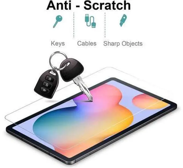 Alt view image 7 of 7 - (2 Pack) Screen Protector for Samsung Galaxy Tab S6 Lite 10.4'' 2022/2020SM-P610/P613/P615/P619, 9H Hardness Tempered Glass Screen Film for S Pen Compatible/Face ID/Case Friendly