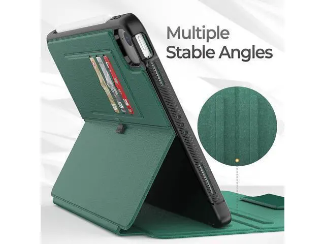 Alt view image 5 of 7 - HCSOWD iPad Air 5th/4th Generation Case 10.9 Inch, Magnetic Folio Stand, Auto Sleep/Wake Smart Protective Cover for iPad Air 5/ Air 4 with Pen Holder and Card Slot, Green