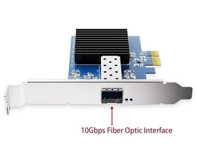 Alt view image 2 of 7 - 10Gb PCIe x1 NIC Network Card, Single SFP+ Port, with Realtek 8127 Controller, Ethernet LAN Adapter Support Windows Server/Linux/VMware, Come with Low Profile Bracket PCIe x1