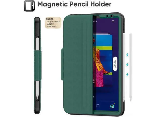 Alt view image 6 of 7 - HCSOWD iPad Air 5th/4th Generation Case 10.9 Inch, Magnetic Folio Stand, Auto Sleep/Wake Smart Protective Cover for iPad Air 5/ Air 4 with Pen Holder and Card Slot, Green