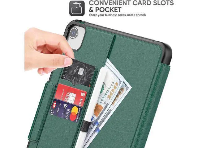 Alt view image 7 of 7 - HCSOWD iPad Air 5th/4th Generation Case 10.9 Inch, Magnetic Folio Stand, Auto Sleep/Wake Smart Protective Cover for iPad Air 5/ Air 4 with Pen Holder and Card Slot, Green