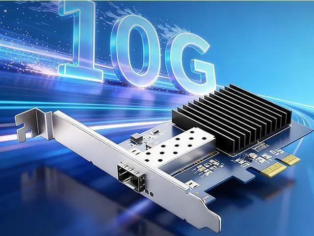 Alt view image 6 of 7 - 10Gb PCIe x1 NIC Network Card, Single SFP+ Port, with Realtek 8127 Controller, Ethernet LAN Adapter Support Windows Server/Linux/VMware, Come with Low Profile Bracket PCIe x1