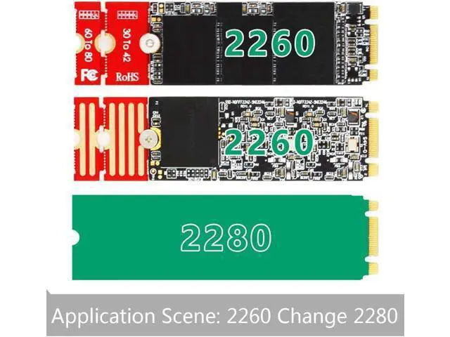 Alt view image 5 of 7 - RingBuu - Extended Bracket, M2 M2PLUS NGFF NVME M.2 Extended Transfer 2230, 2242, 2260, 2280 Aircraft M2 Change Long Size NVME NGFF M.2 U.2 M3 M.3 SSD