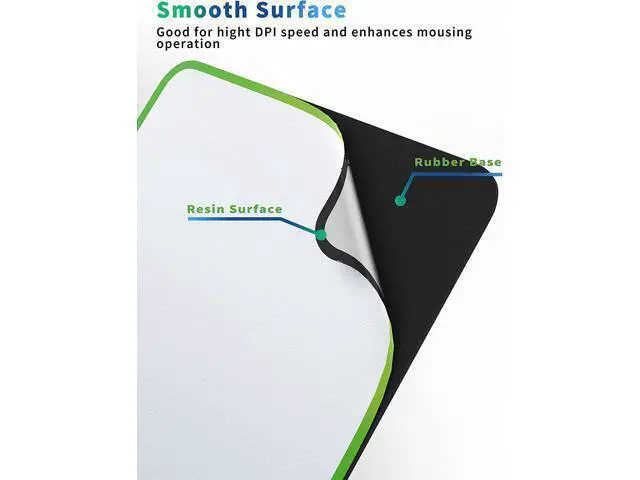 Alt view image 2 of 7 - Mouse Pad for Optical Mice Fast DPI Speed, Waterproof Computer Mouse Mat with Ultra-Smooth Surface, Anti-Slip Rubber Base, Portable Mousepad for Gaming Office, 10 × 7.8 Inches, Silver
