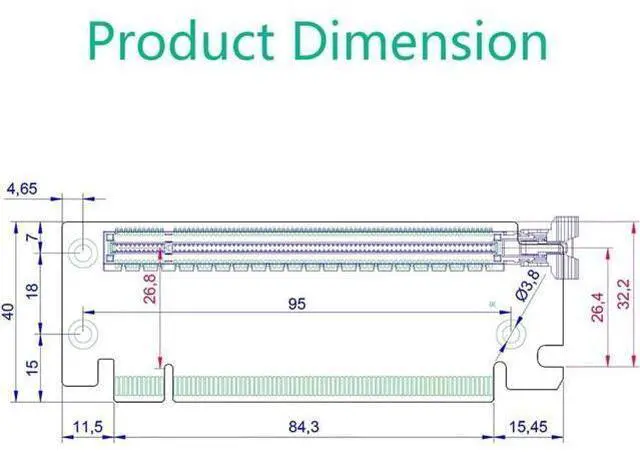 Alt view image 4 of 7 - PCI-Express 3.0/4.0 16x Riser Card 90 Degree High Speed Riser Card for 1U / 2U Server Case (PCI-E 4.0 for 1/2U)