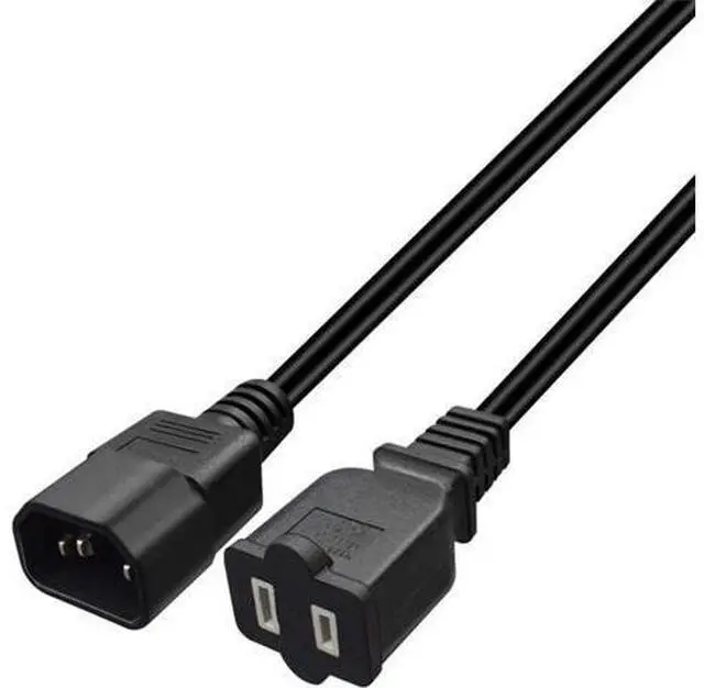 Main image of 1FT C14 Male PDU Style Computer Power Extension Cable Y Splitter Power Plug Cord (C14 to 1-15P)