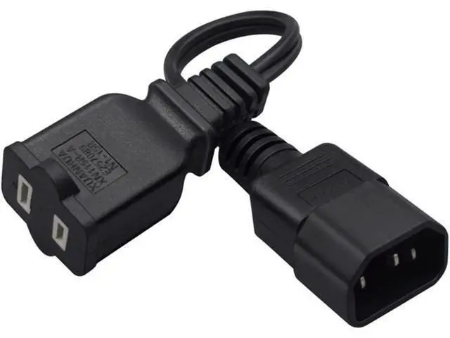 Alt view image 4 of 5 - 1FT C14 Male PDU Style Computer Power Extension Cable Y Splitter Power Plug Cord (C14 to 1-15P)