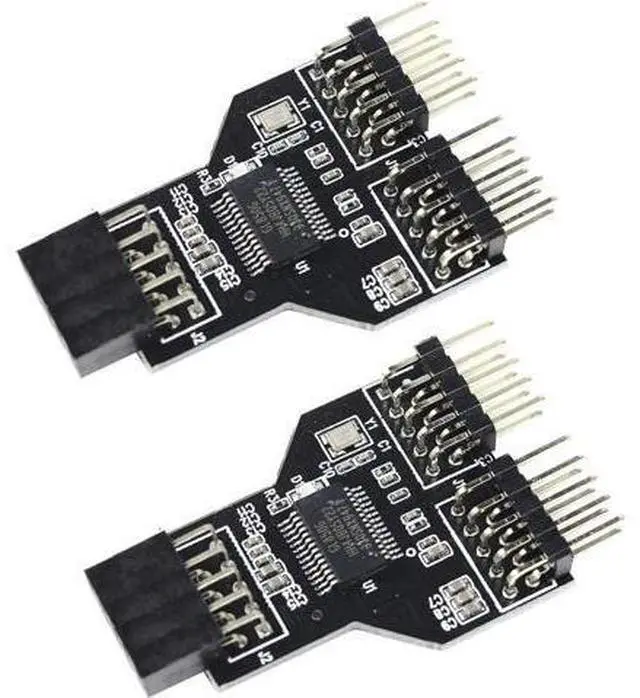 Main image of 9 Pin USB Header Female 1 to 2 Male Board 9-Pin USB HUB USB 2.0 9 Pin Connector Adapter for RGB Splitter with 30cm 60cm Cable (No Cable,2 PCS)