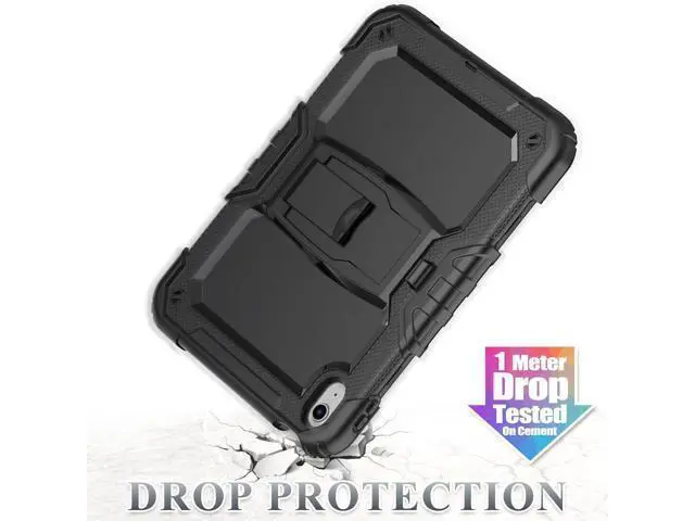 Alt view image 6 of 7 - for Pad 10th Generation Case 10.9'' with Screen Protector Pencil Holder Shoulder Strap & Stand, Drop-Proof Case for Pad 10th Generation 2022 10.9 inch (Black)