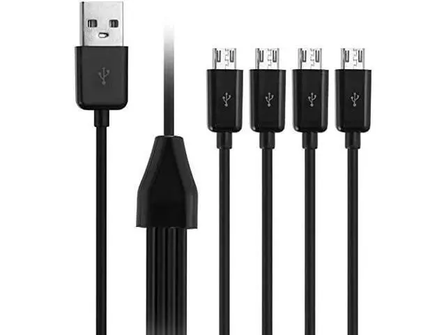 Alt view image 2 of 3 - Multi Micro USB Charging Cable, 4 in 1 USB 2.0 A Male to 4 Micro USB Male,Micro USB Splitter Cable (Black 0.5M)