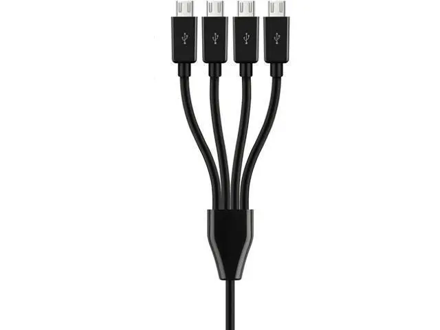Alt view image 3 of 3 - Multi Micro USB Charging Cable, 4 in 1 USB 2.0 A Male to 4 Micro USB Male,Micro USB Splitter Cable (Black 0.5M)