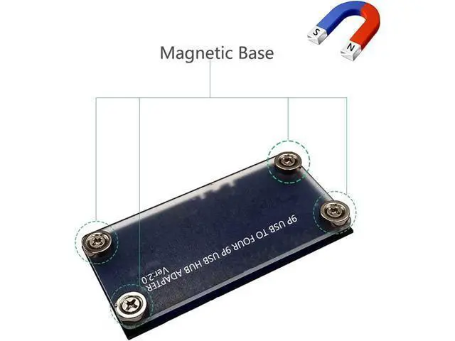Alt view image 5 of 6 - 9pin USB Header Male 1 to 4 USB 2.0 Male Extension Cable Card Motherboard 9pin Header + SATA Power Magnetic Base for Desktop