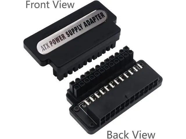 Alt view image 6 of 6 - ATX 24-Pin Female to 24 Pin Male 90 Degree Angled Adapter Mainboard Motherboard Power Connectors for Desktop Power Cable PC Power Supply Cable