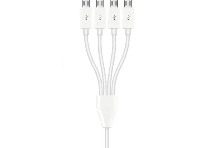 Alt view image 3 of 3 - Multi Micro USB Charging Cable, 4 in 1 USB 2.0 A Male to 4 Micro USB Male,Micro USB Splitter Cable (White 0.5M)