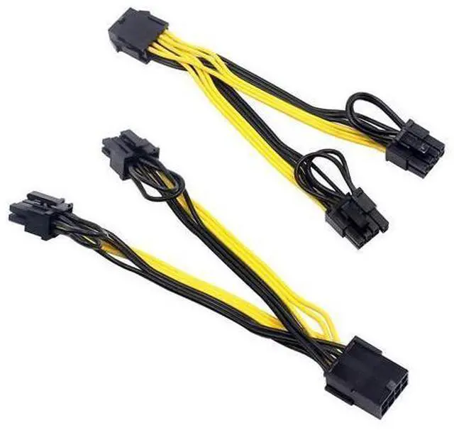 Main image of BGNing 2 Pack 8pin to Dual PCIe 8 Pin (6+2) Graphics Card PCI-E Cable Power Splitter Cable GPU/CPU 18AWG Wire 15cm