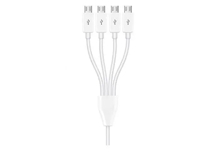 Alt view image 3 of 3 - Multi Micro USB Charging Cable, 4 in 1 USB 2.0 A Male to 4 Micro USB Male,Micro USB Splitter Cable (White 1.8M)
