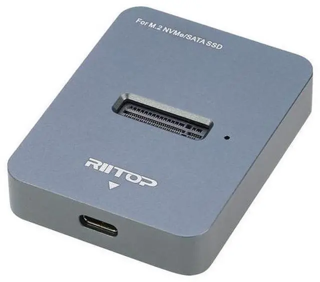 Main image of M.2 SATA and NVMe SSD to USB C Docking Station, RIITOP M.2 SSD to USB-C Reader Adapter for Both M.2 (M Key) NVMe SSD and (B+M Key) SATA-Based SSD Enclosure