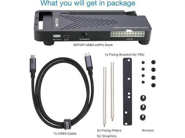 Alt view image 7 of 7 - External GPU Docking Station, 40Gpbs eGPU Enclosure USB4.0 Compatible with Thunderbolt 4/3 External GPU Dock for PCIe 4.0 X16 Graphics Card